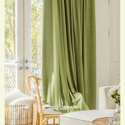 Chenille Blackout Curtain 2 Panels Curtain for Living Room Grommet Tops