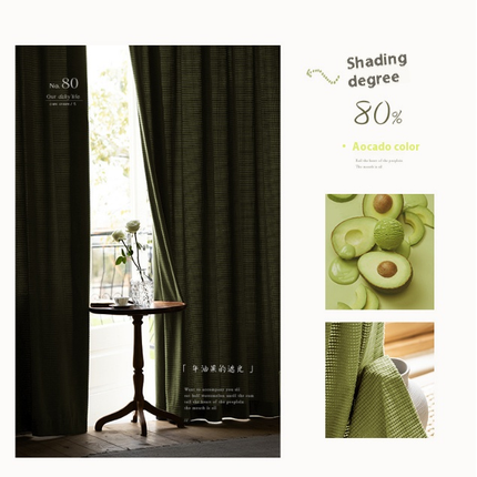 Chenille Blackout Curtain 2 Panels Curtain for Living Room Grommet Tops