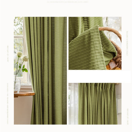 Chenille Blackout Curtain 2 Panels Curtain for Living Room Grommet Tops