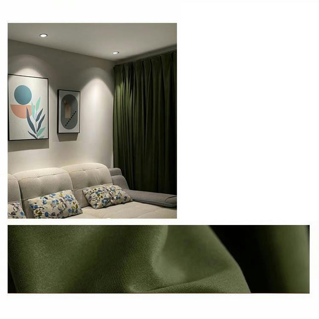 2 Panels Velvet Curtains Soft BlackoutWindow Drapes for Living Room Rod Pocket