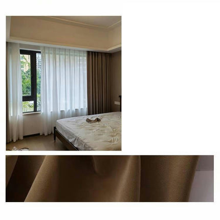 2 Panels Velvet Curtains Soft BlackoutWindow Drapes for Living Room Rod Pocket