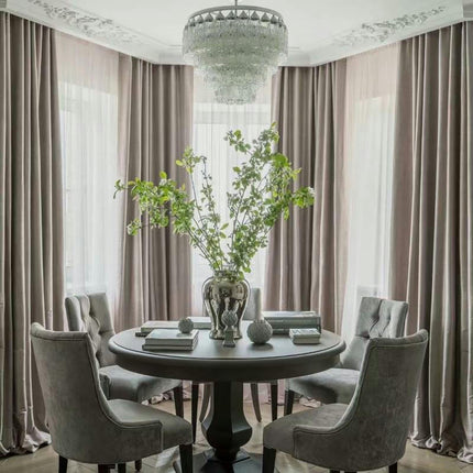 2 Panels Velvet Curtains Soft BlackoutWindow Drapes for Living Room Rod Pocket