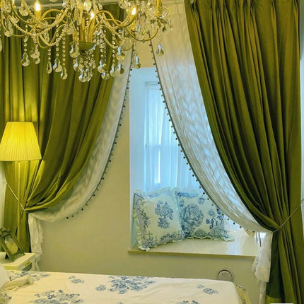 Velvet Curtains Living Room Blackout Curtains for Bedroom 2 Panels Grommet Tops