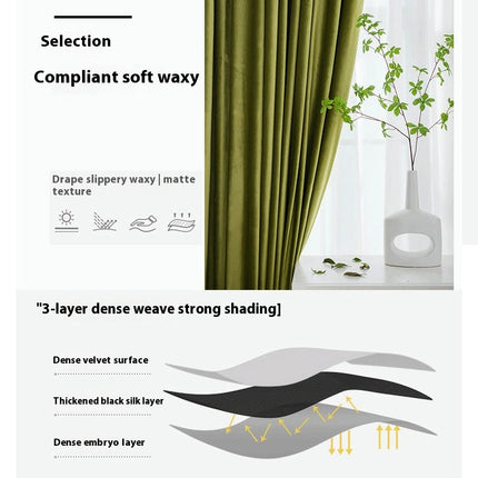 Velvet Curtains Living Room Blackout Curtains for Bedroom 2 Panels Grommet Tops