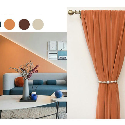 2 Panels Velvet Curtains Home Decor Blackout Curtains for Living Room Rod Pocket