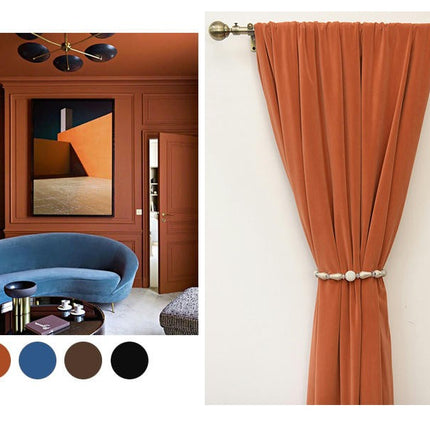 2 Panels Velvet Curtains Home Decor Blackout Curtains for Living Room Rod Pocket