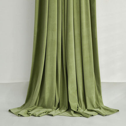 2 Panels Green Curtains for Light Blocking Velvet Curtains Rod Pocket