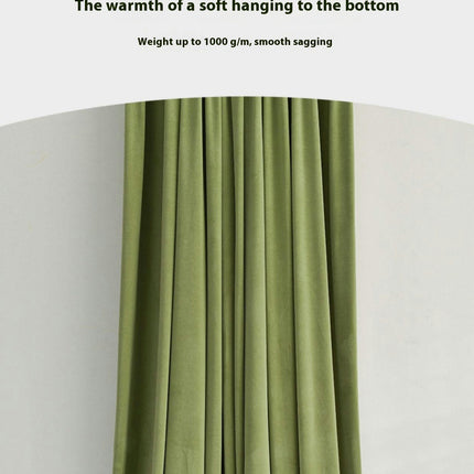 2 Panels Green Curtains for Light Blocking Velvet Curtains Rod Pocket