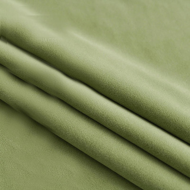2 Panels Green Curtains for Light Blocking Velvet Curtains Rod Pocket