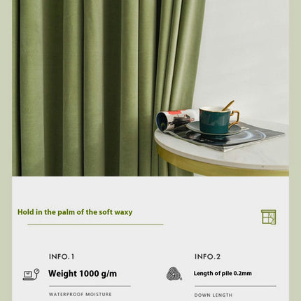 2 Panels Green Curtains for Light Blocking Velvet Curtains Rod Pocket