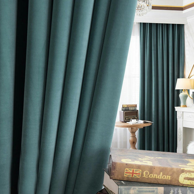 2 Panels Luxury Drapes Drape for Living Room Velvet Blackout Curtains Rod Pocket 1