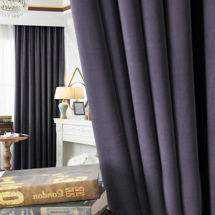 2 Panels Luxury Drapes Drape for Living Room Velvet Blackout Curtains Rod Pocket