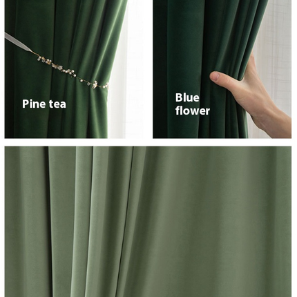 2 Panels Luxury Drapes Drape for Living Room Velvet Blackout Curtains Rod Pocket