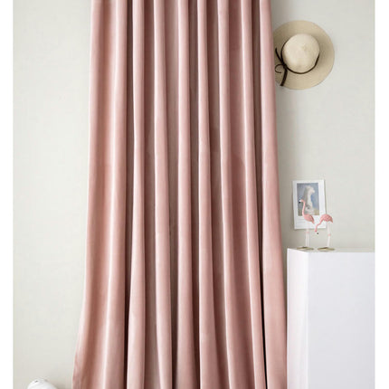 2 Panels Pink Blackout Curtains Velvet Curtains for Bedroom Rod Pocket