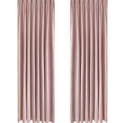 2 Panels Pink Blackout Curtains Velvet Curtains for Bedroom Rod Pocket