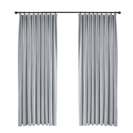 2 Panels Velvet Blackout Curtains Window Drapes for Living Room Pencil Pleat