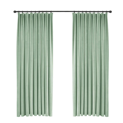 2 Panels Velvet Blackout Curtains Window Drapes for Living Room Pencil Pleat