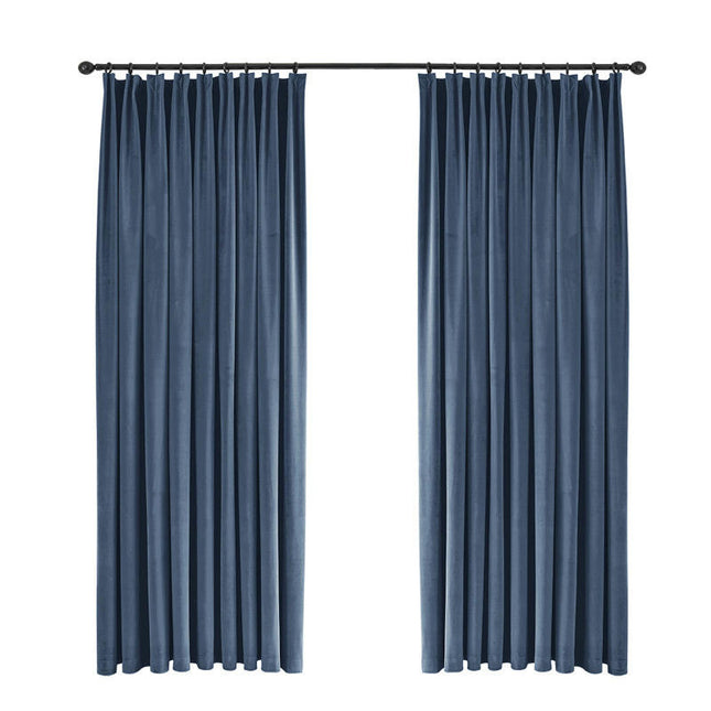 2 Panels Velvet Blackout Curtains Window Drapes for Living Room Pencil Pleat