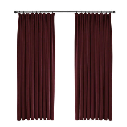 2 Panels Velvet Blackout Curtains Window Drapes for Living Room Pencil Pleat