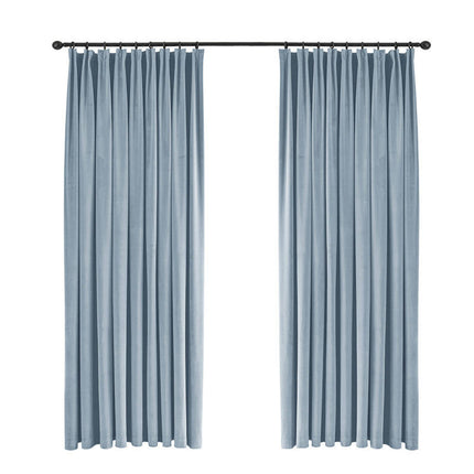 2 Panels Velvet Blackout Curtains Window Drapes for Living Room Pencil Pleat