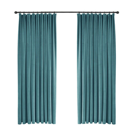 2 Panels Velvet Blackout Curtains Window Drapes for Living Room Pencil Pleat 1