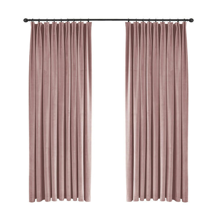 2 Panels Velvet Blackout Curtains Window Drapes for Living Room Pencil Pleat