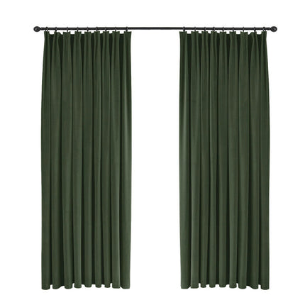 2 Panels Velvet Blackout Curtains Window Drapes for Living Room Pencil Pleat