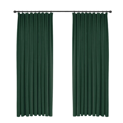 2 Panels Velvet Blackout Curtains Window Drapes for Living Room Pencil Pleat
