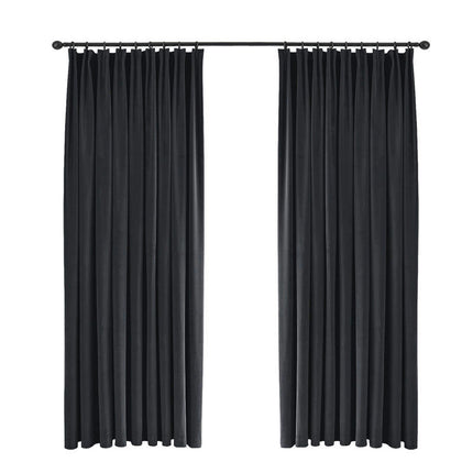2 Panels Velvet Blackout Curtains Window Drapes for Living Room Pencil Pleat
