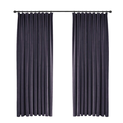 2 Panels Velvet Blackout Curtains Window Drapes for Living Room Pencil Pleat