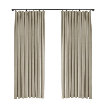 2 Panels Velvet Blackout Curtains Window Drapes for Living Room Pencil Pleat