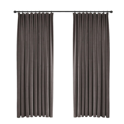 2 Panels Velvet Blackout Curtains Window Drapes for Living Room Pencil Pleat