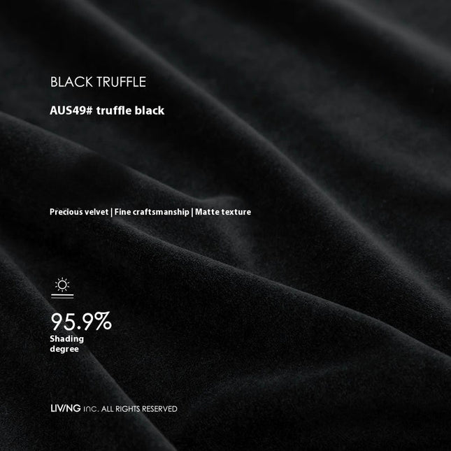 2 Panels Blackout Velvet Curtains for Living Room Black Windows Drapes Hooks Top