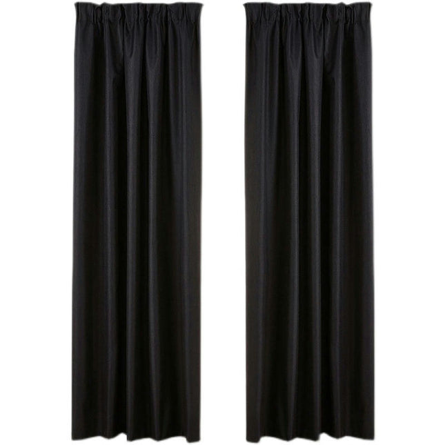 2 Panels Blackout Velvet Curtains for Living Room Black Windows Drapes Hooks Top