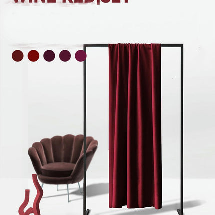 2 Panels Red Velvet Blackout Curtains for Living Room Bedroom Rod Pocket