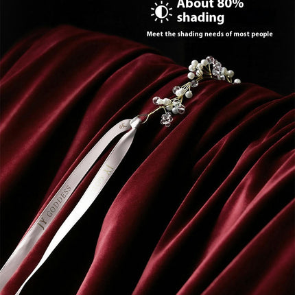 2 Panels Red Velvet Blackout Curtains for Living Room Bedroom Rod Pocket