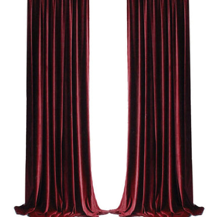 2 Panels Red Velvet Blackout Curtains for Living Room Bedroom Rod Pocket
