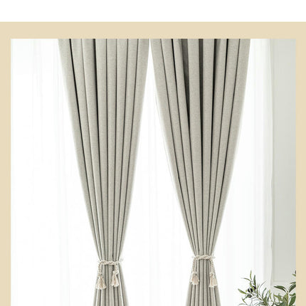 2 Panels Linen Blackout Curtains Curtains for Living Room Bedroom Grommet Tops