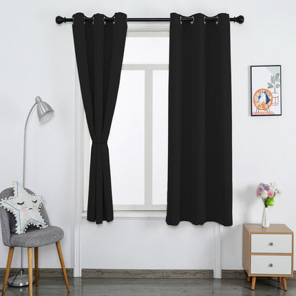 2 Panels Solid Color Blackout Curtains Curtains for Living Room Grommet Tops 1