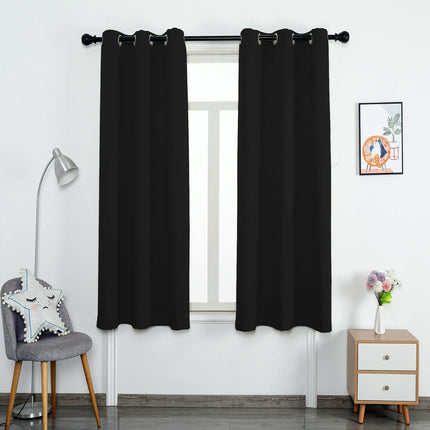2 Panels Solid Color Blackout Curtains Curtains for Living Room Grommet Tops 1