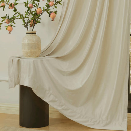 2 Panels Velvet Blackout Curtains Bedroom Thermal Insulated Curtain Rod Pocket