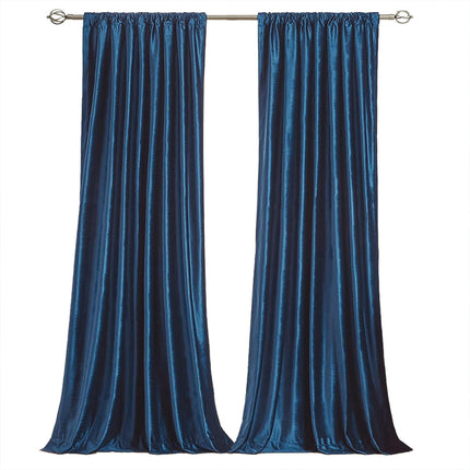 2 Panels Velvet Blackout Curtains Bedroom Thermal Insulated Curtain Rod Pocket