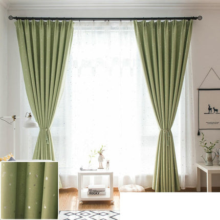 2 Panels Curtains Curtains for Bedroom Window Star Blackout Curtain Hooks Top