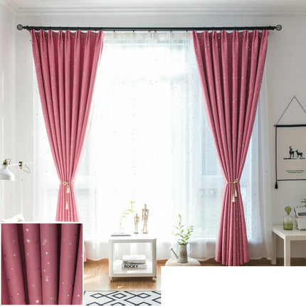 2 Panels Curtains Curtains for Bedroom Window Star Blackout Curtain Hooks Top