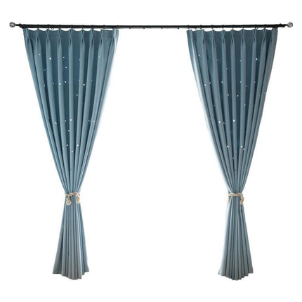 2 Panels Curtains Curtains for Bedroom Window Star Blackout Curtain Hooks Top