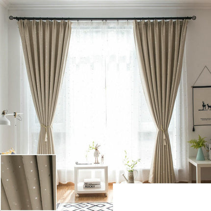 2 Panels Curtains Curtains for Bedroom Window Star Blackout Curtain Hooks Top