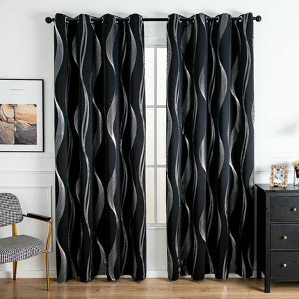 2 Panels Blackout Curtains Thermal Noise Reducing Drapes Curtains Grommet Tops