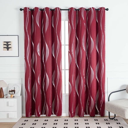 2 Panels Blackout Curtains Thermal Noise Reducing Drapes Curtains Grommet Tops