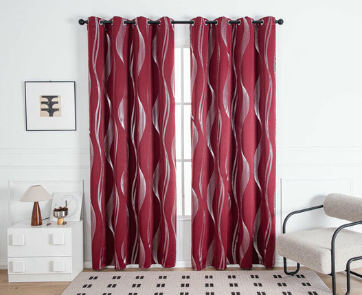 2 Panels Blackout Curtains Thermal Noise Reducing Drapes Curtains Grommet Tops