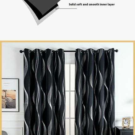 2 Panels Blackout Curtains Thermal Noise Reducing Drapes Curtains Grommet Tops